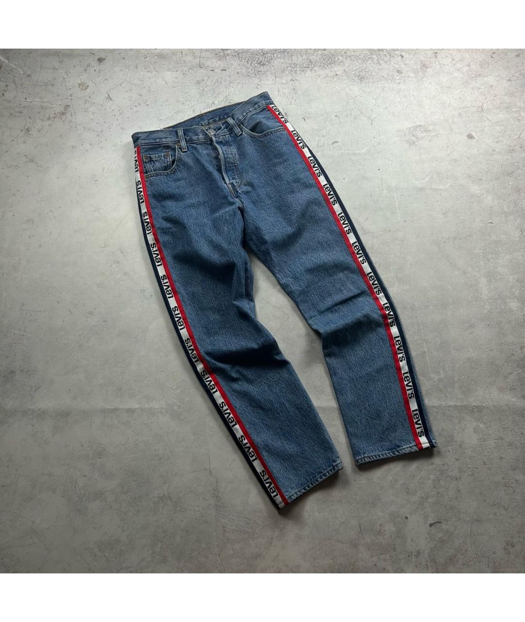 LEVI'S Синие хлопковые прямые джинсы, фото 7