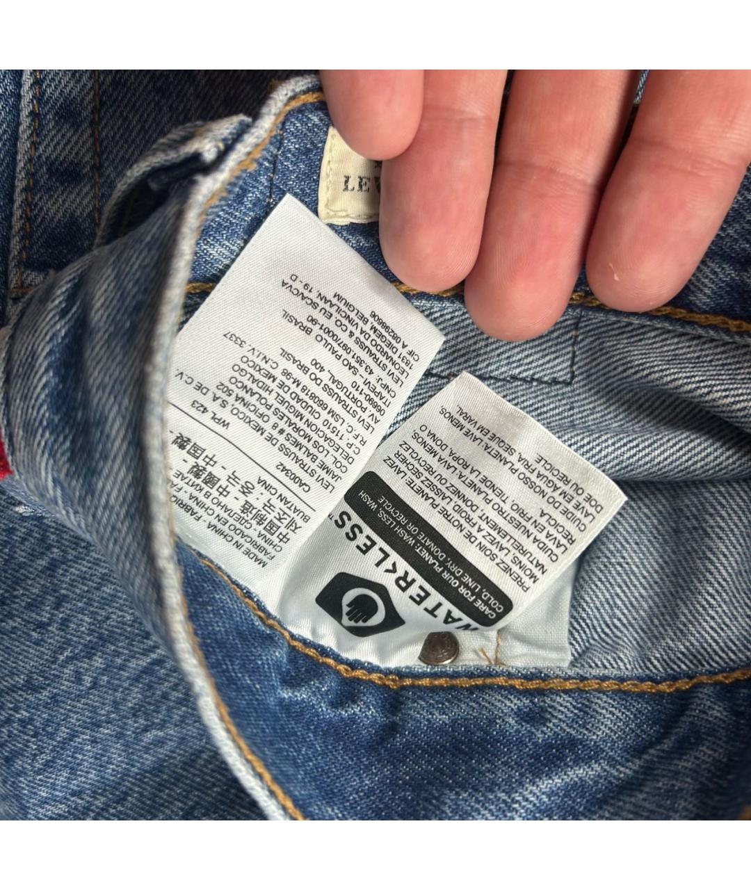 LEVI'S Синие хлопковые прямые джинсы, фото 6