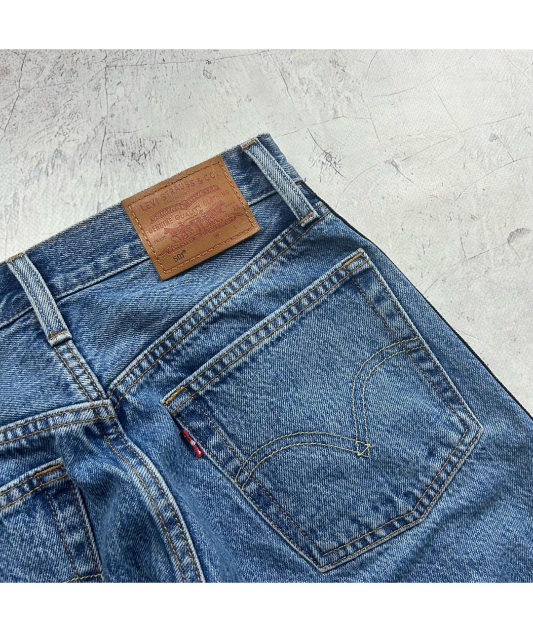 LEVI'S Синие хлопковые прямые джинсы, фото 3