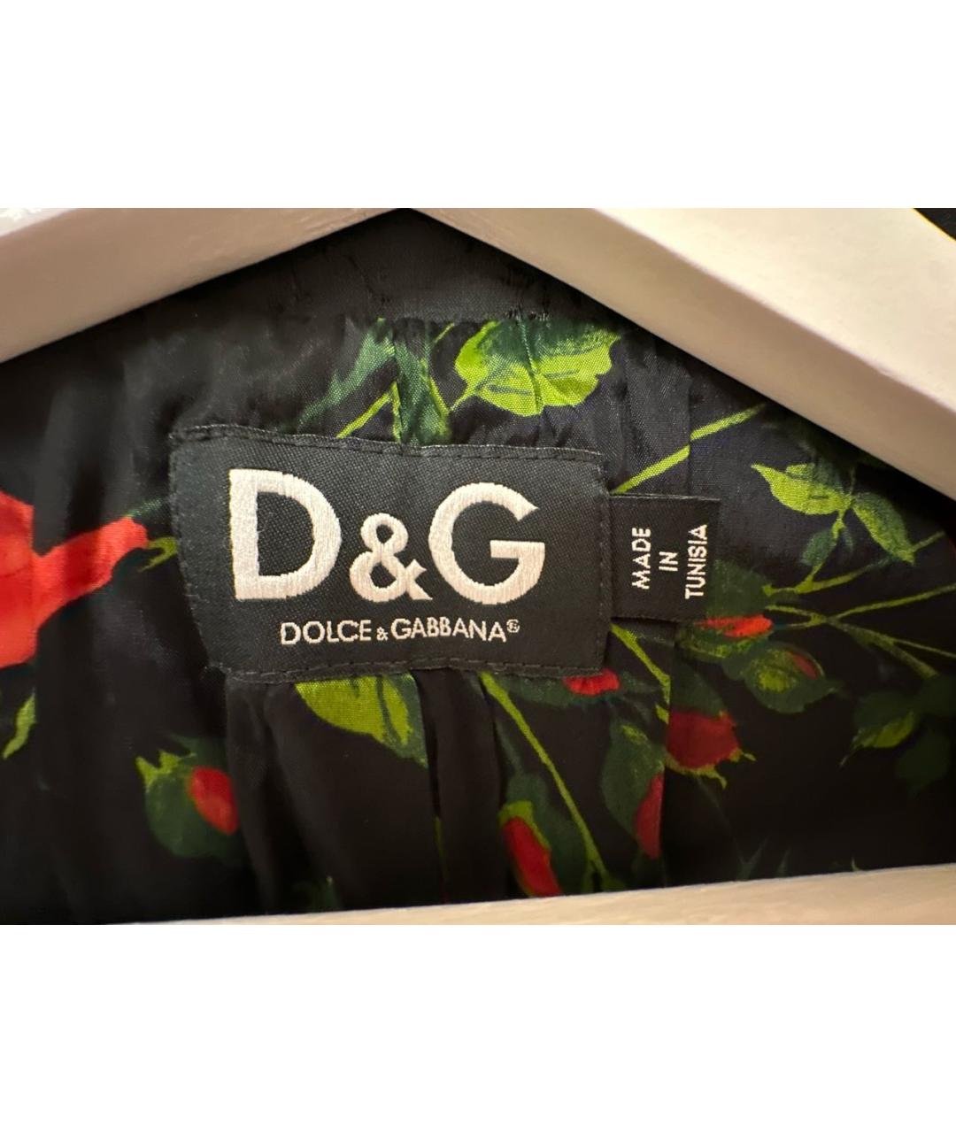 DOLCE&GABBANA Черный хлопко-эластановый жакет/пиджак, фото 4