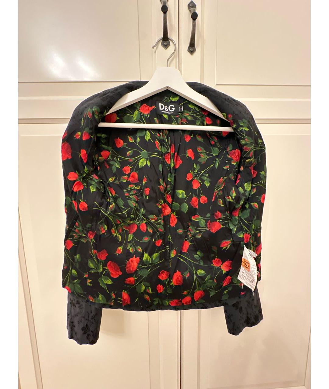 DOLCE&GABBANA Черный хлопко-эластановый жакет/пиджак, фото 3