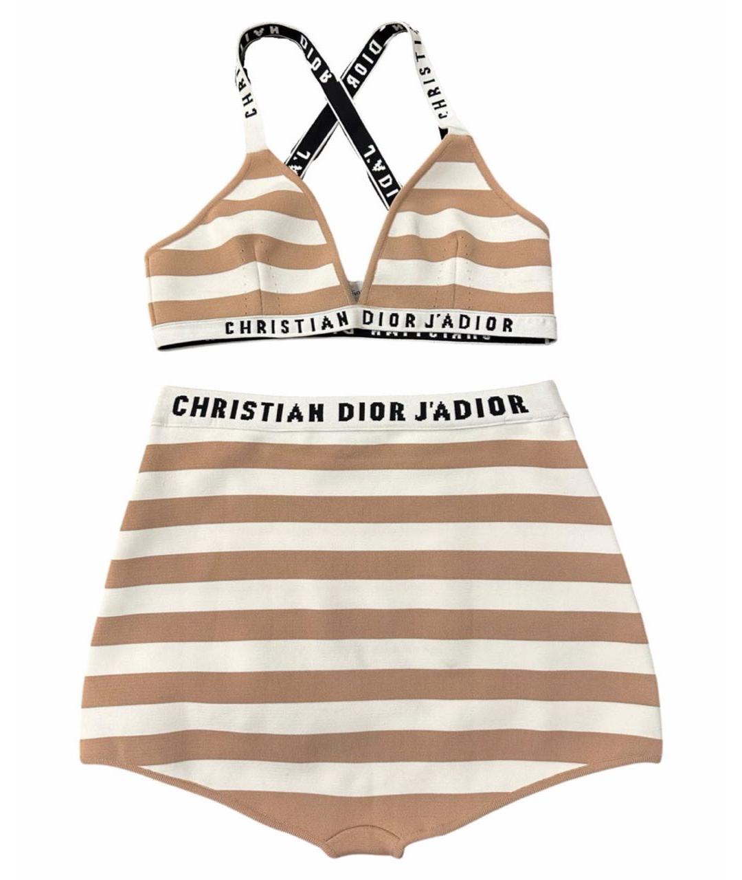 CHRISTIAN DIOR Бежевые вискозные шорты, фото 1