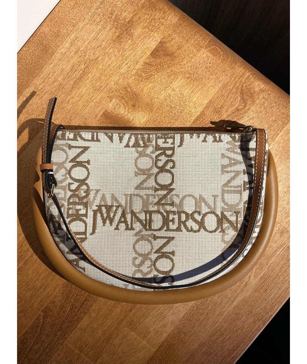 J.W.ANDERSON Коричневая жаккардовая сумка с короткими ручками, фото 2