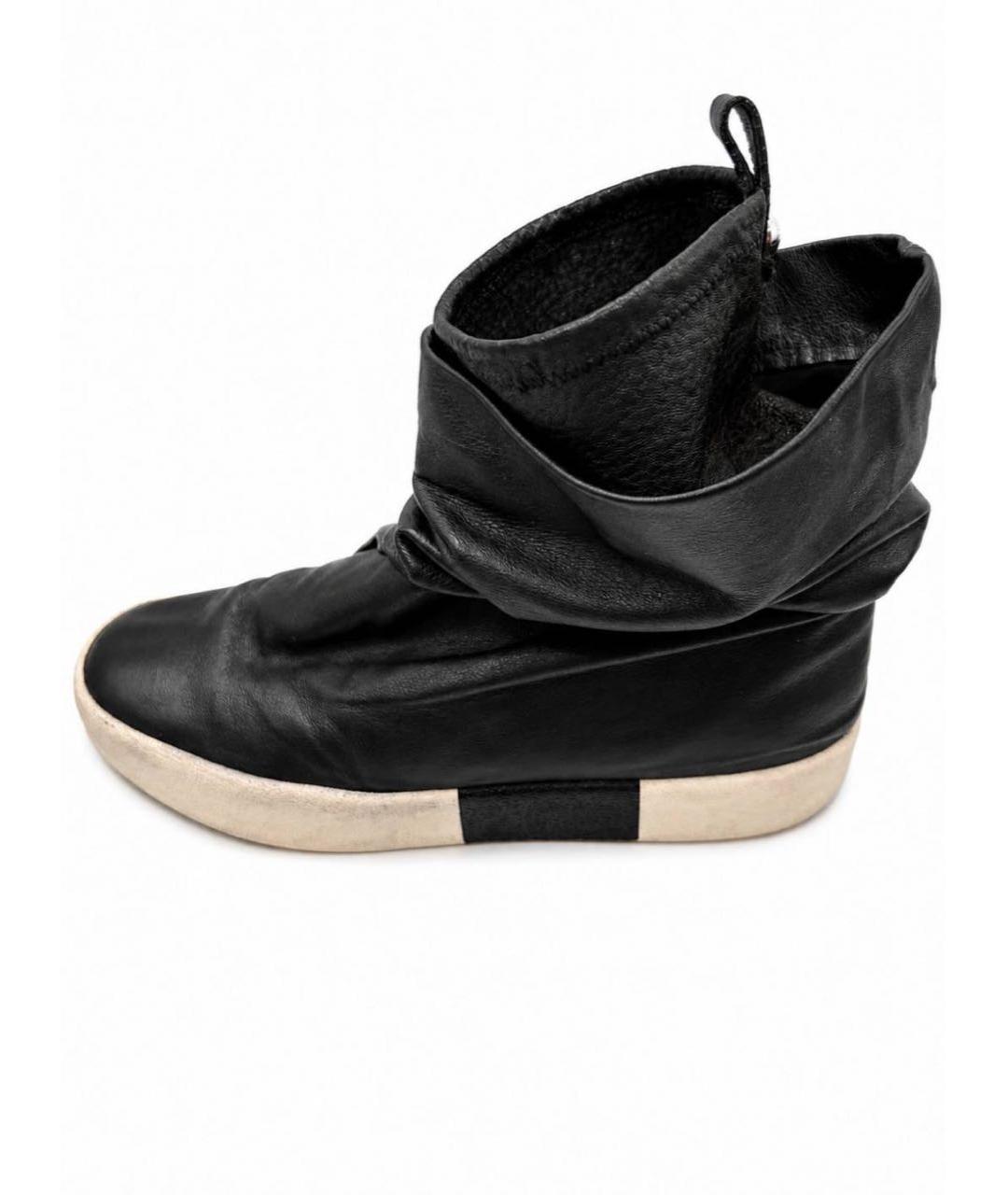 GIUSEPPE ZANOTTI DESIGN Черные кожаные высокие ботинки, фото 5
