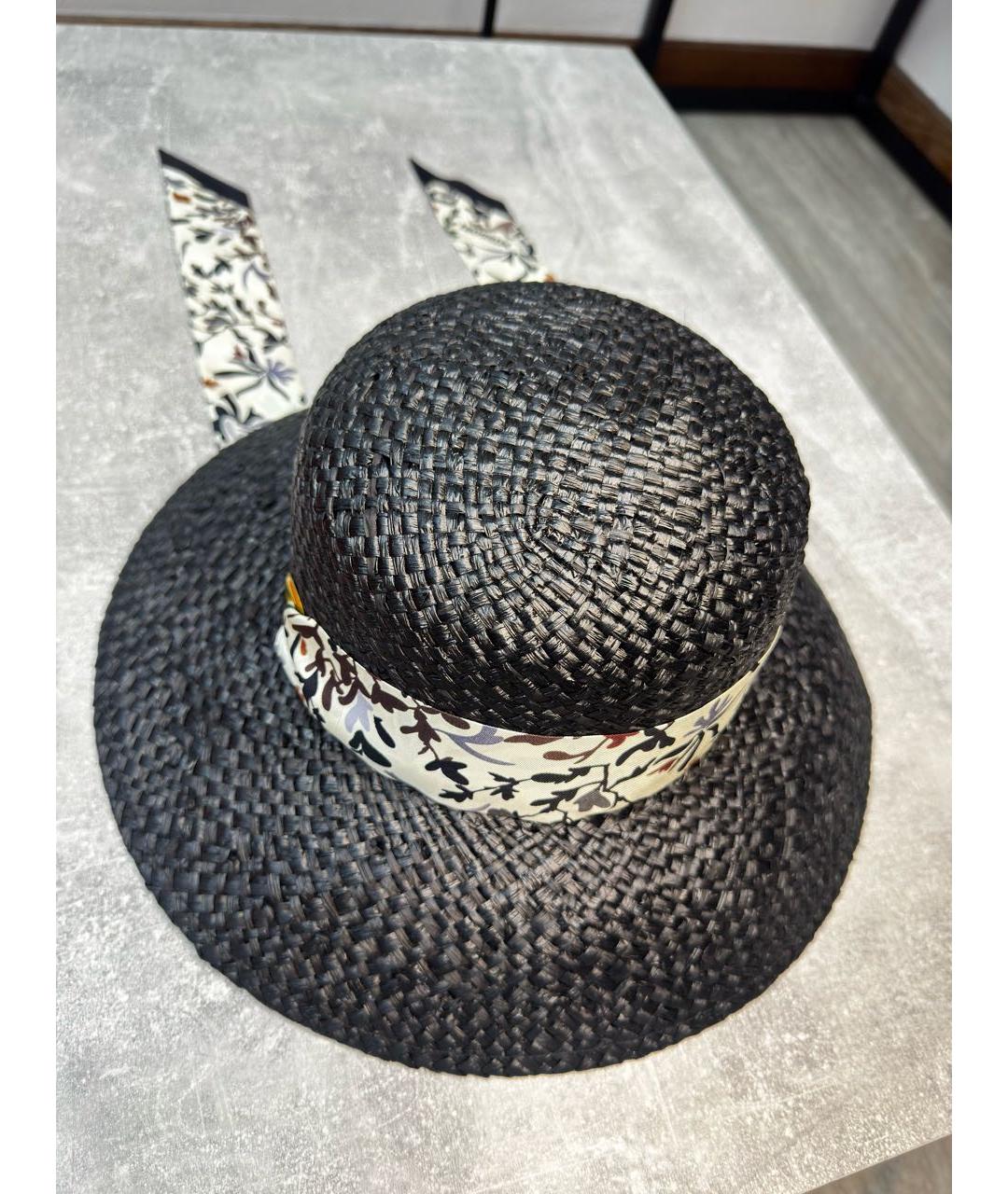 MISSONI Черная соломенная шляпа, фото 4