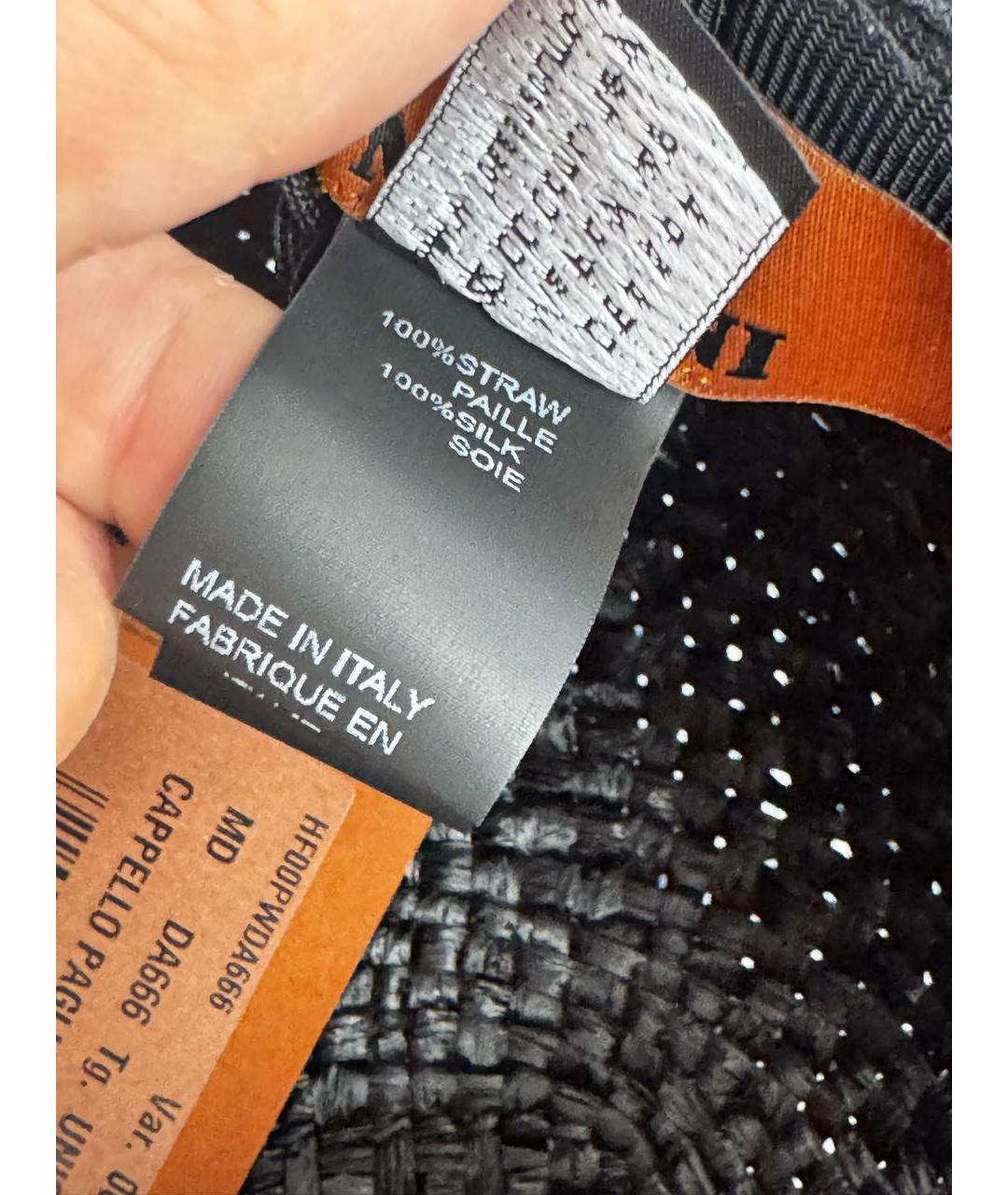 MISSONI Черная соломенная шляпа, фото 6