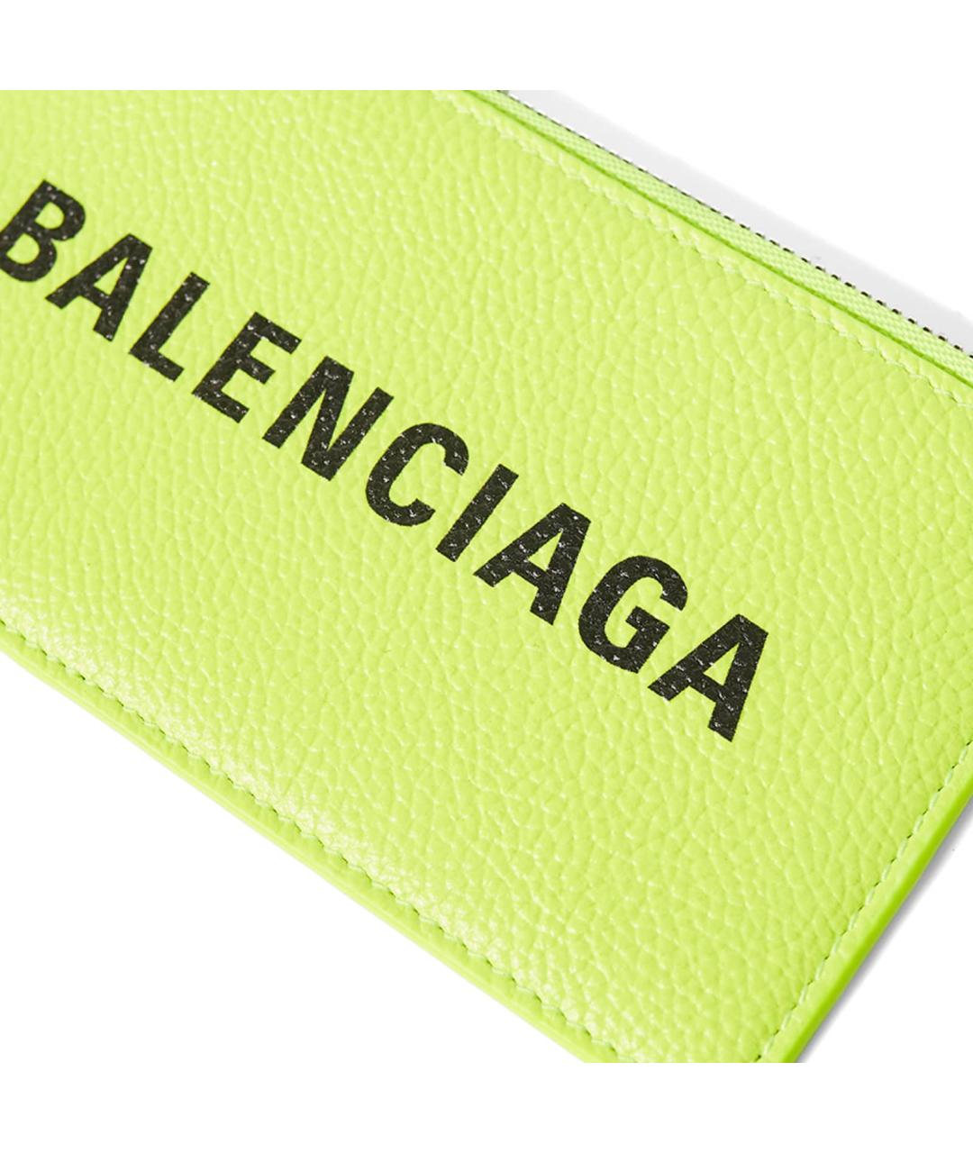 BALENCIAGA Желтый кожаный кардхолдер, фото 5