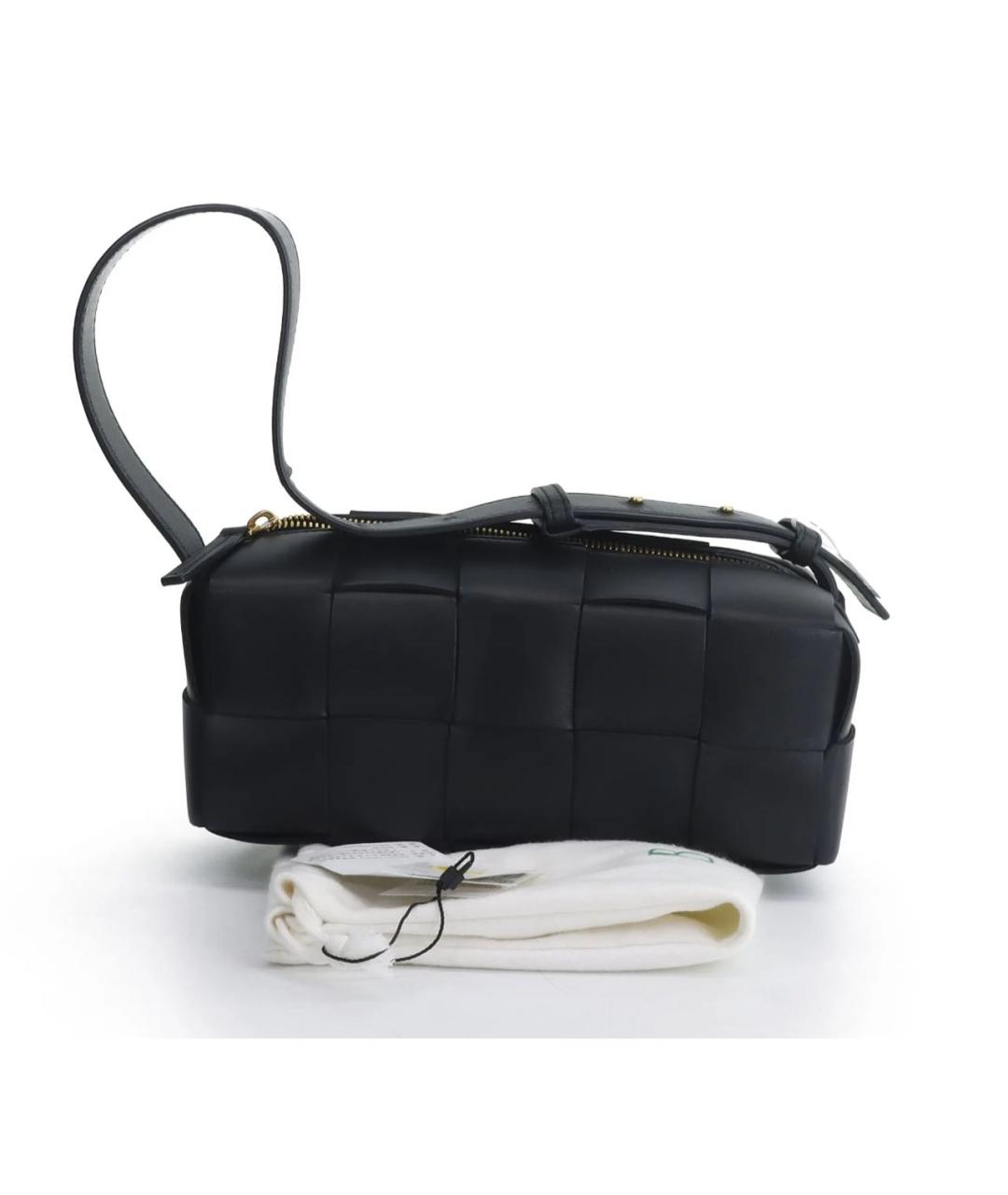 BOTTEGA VENETA Черная кожаная сумка с короткими ручками, фото 3