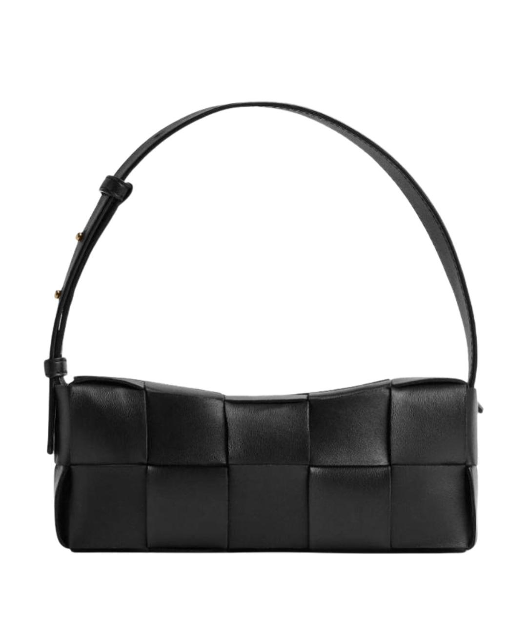 BOTTEGA VENETA Черная кожаная сумка с короткими ручками, фото 1