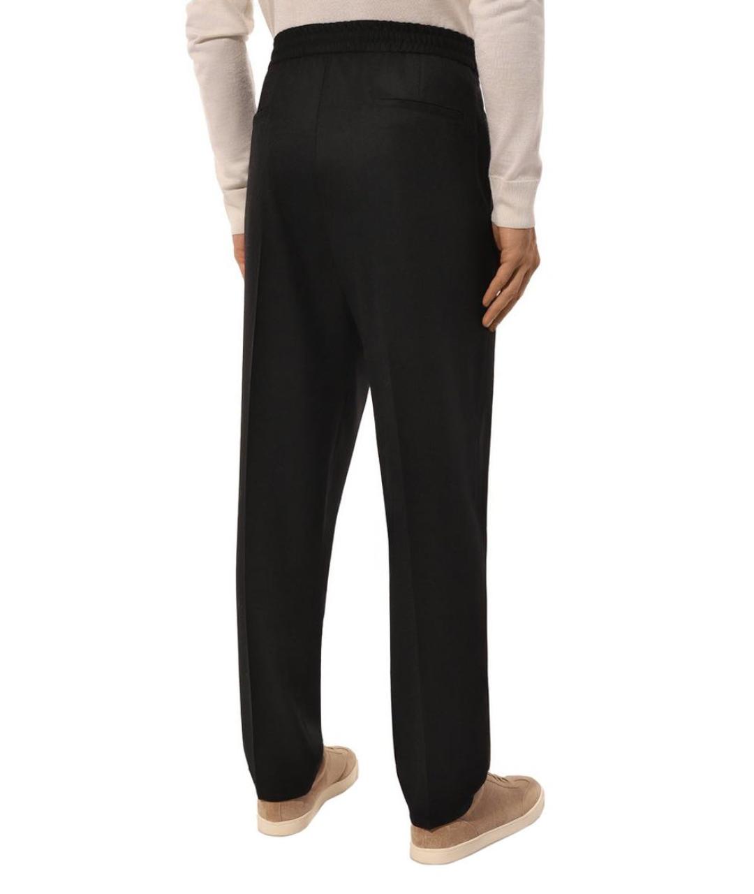BRUNELLO CUCINELLI Черные шерстяные повседневные брюки, фото 4