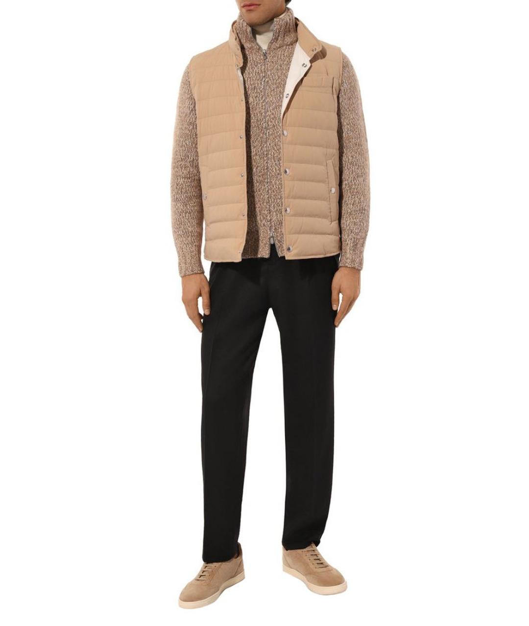 BRUNELLO CUCINELLI Черные шерстяные повседневные брюки, фото 2