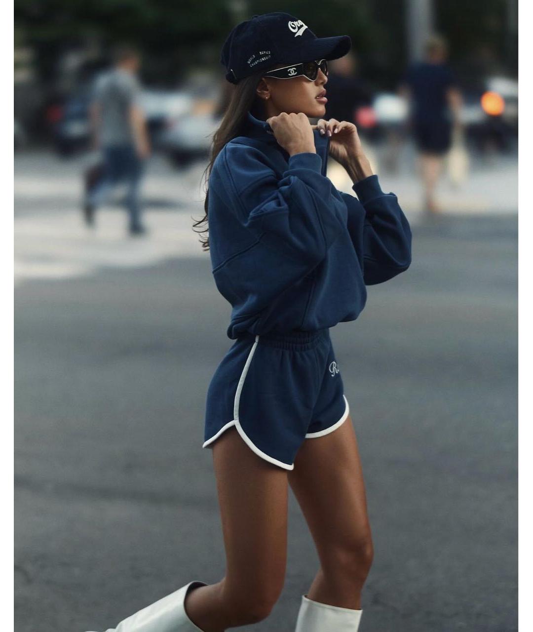 SPORTY AND RICH Черная хлопковая кепка, фото 4