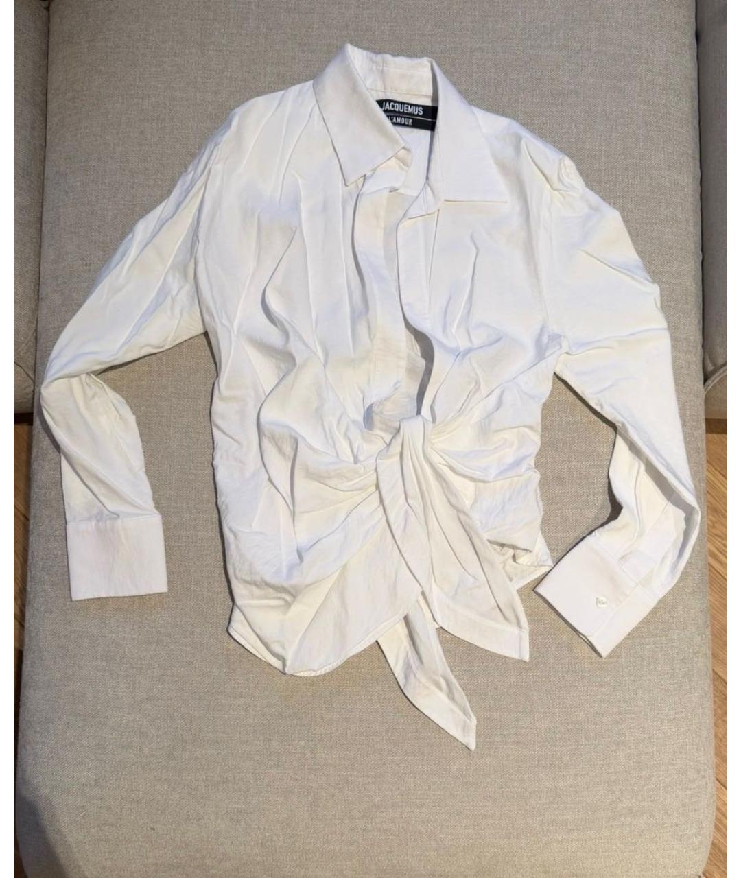 JACQUEMUS Белая вискозная рубашка, фото 3