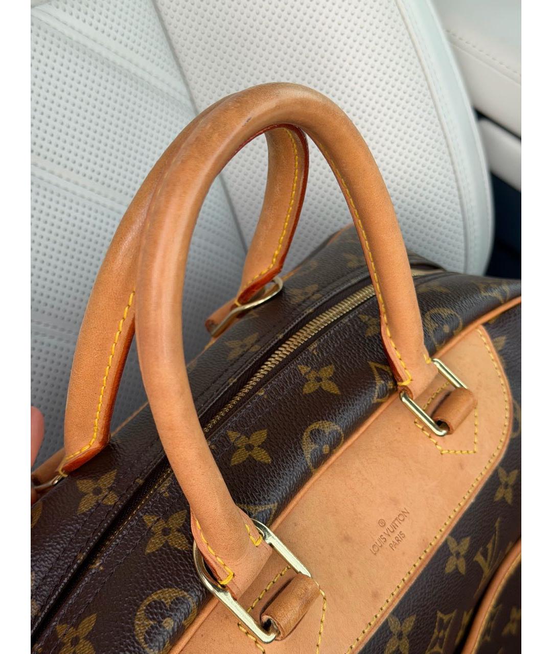 LOUIS VUITTON Коричневая сумка с короткими ручками из искусственной кожи, фото 5