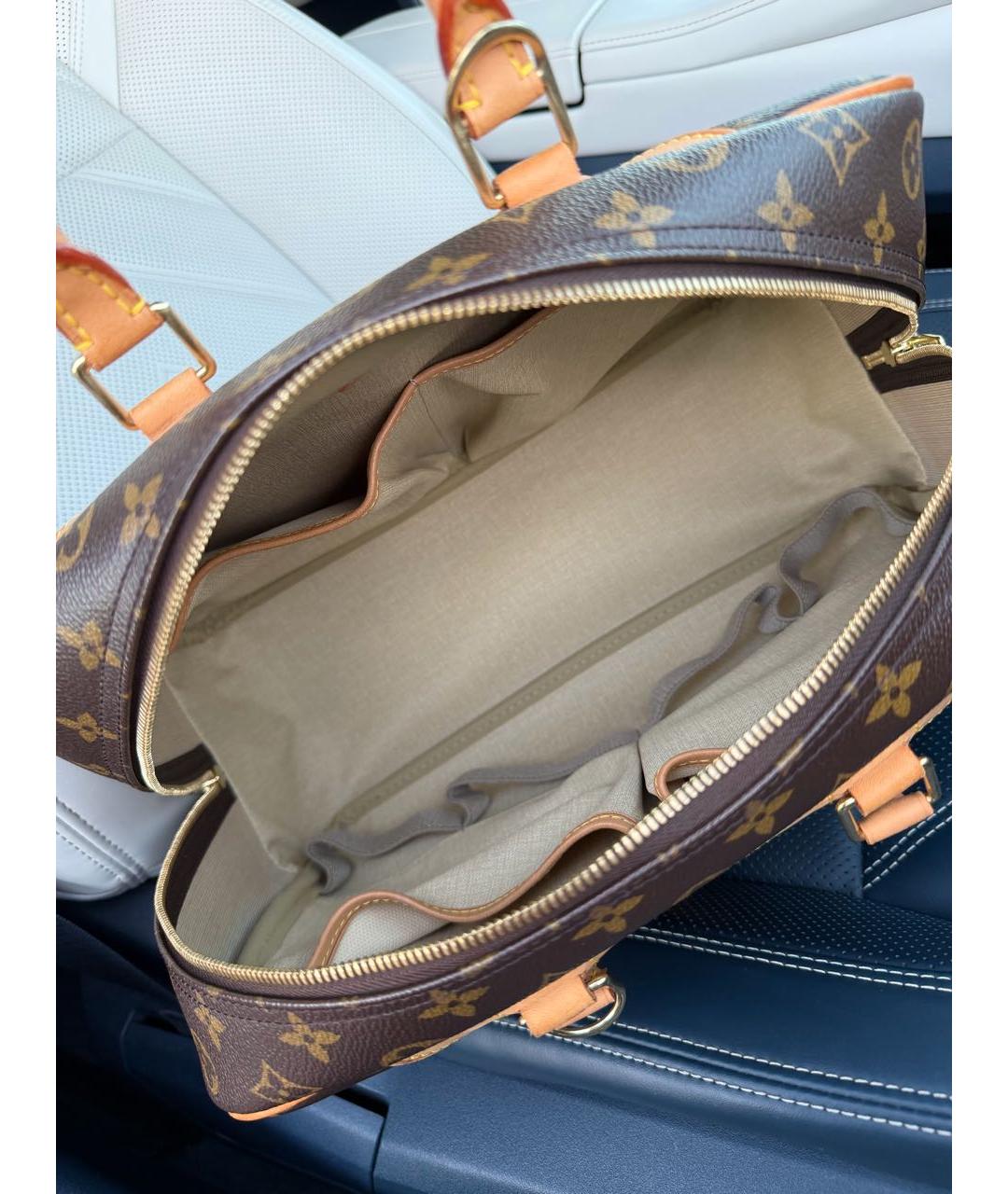 LOUIS VUITTON Коричневая сумка с короткими ручками из искусственной кожи, фото 4
