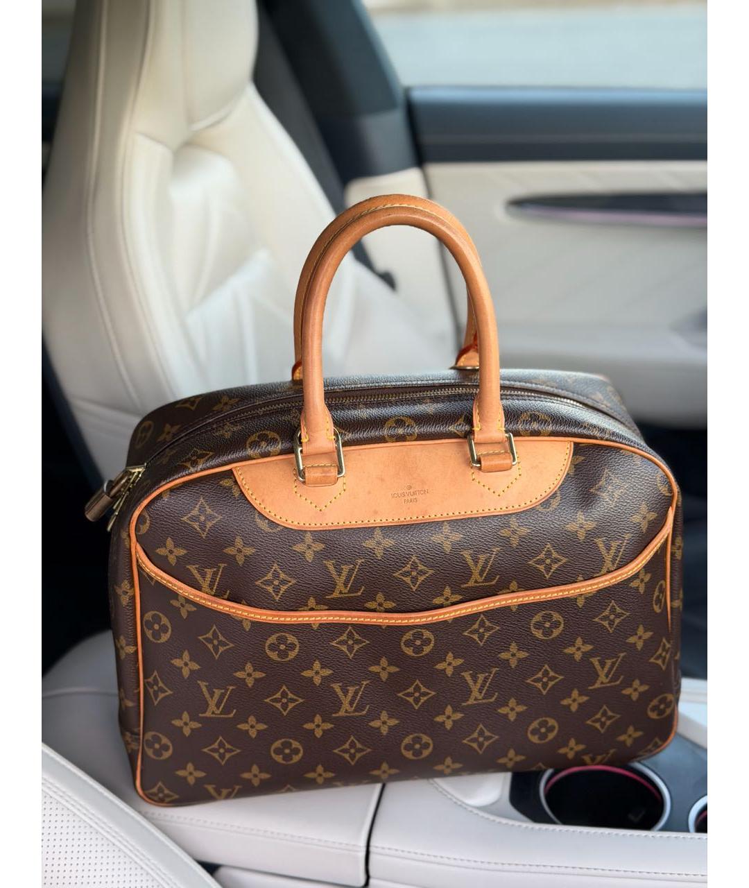 LOUIS VUITTON Коричневая сумка с короткими ручками из искусственной кожи, фото 9