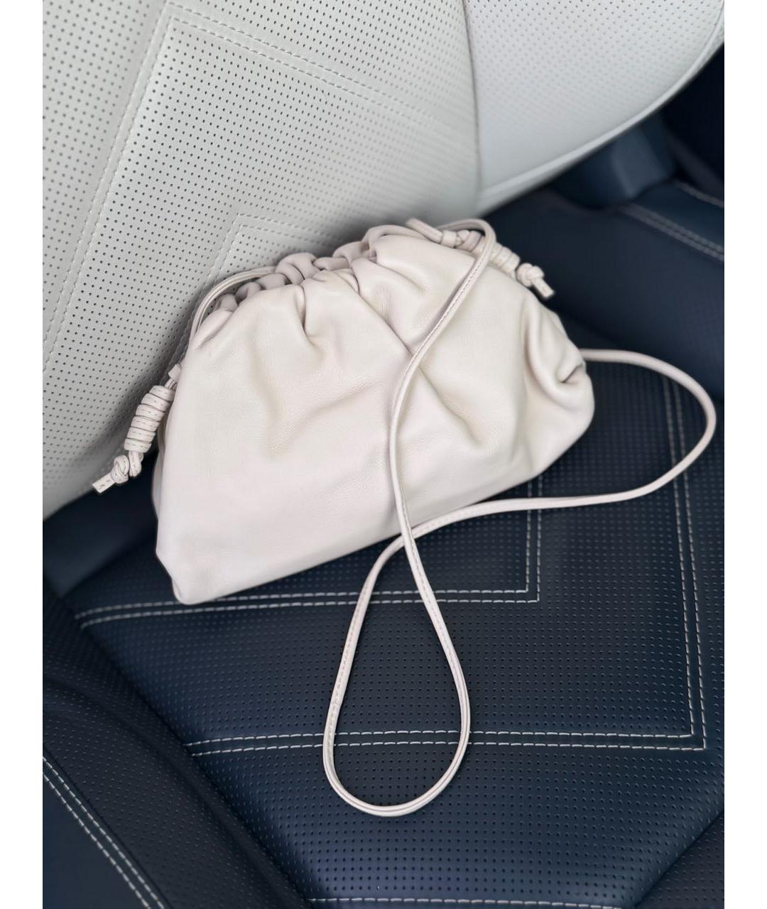 BOTTEGA VENETA Белая кожаная сумка через плечо, фото 8