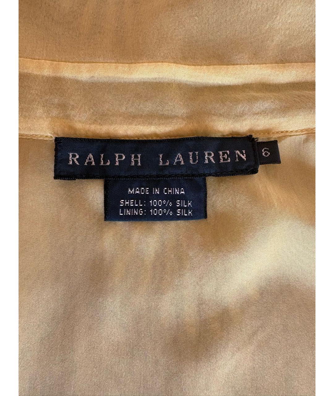 RALPH LAUREN Желтая шелковая блузы, фото 8