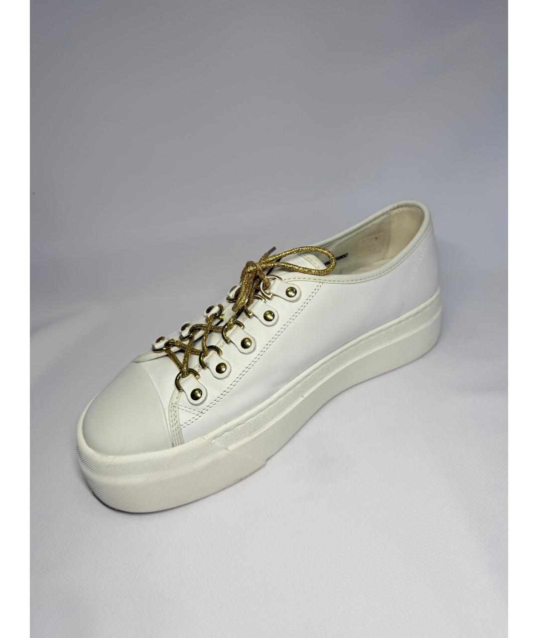 SANTONI Белые кожаные кеды, фото 7