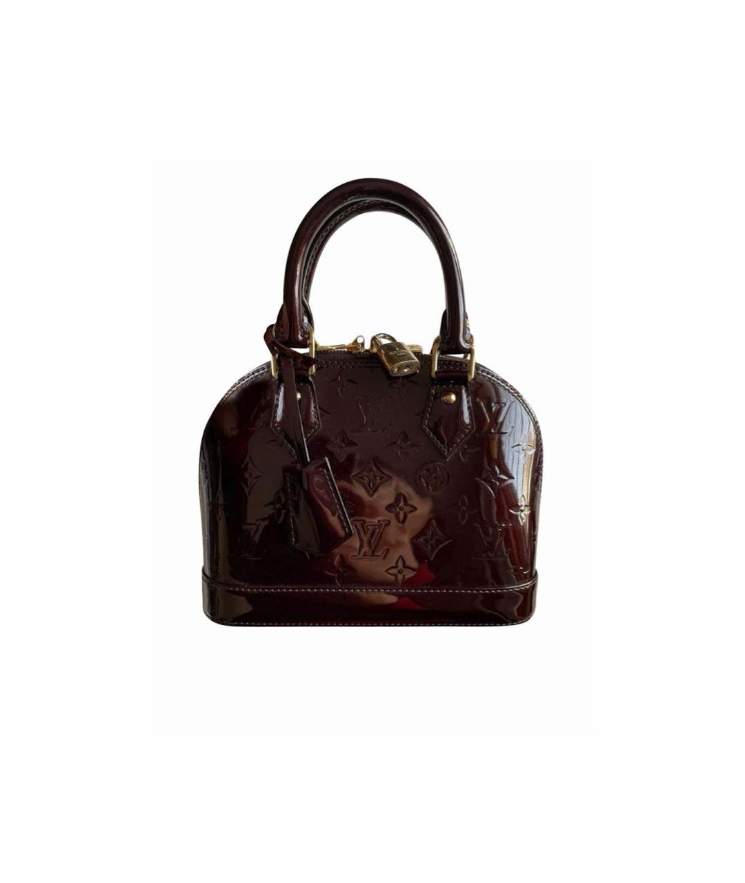 LOUIS VUITTON Бордовая сумка с короткими ручками из лакированной кожи, фото 6