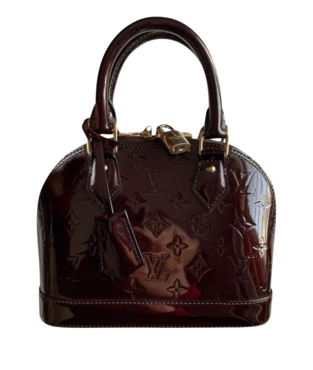 LOUIS VUITTON Бордовая сумка с короткими ручками из лакированной кожи, фото 1