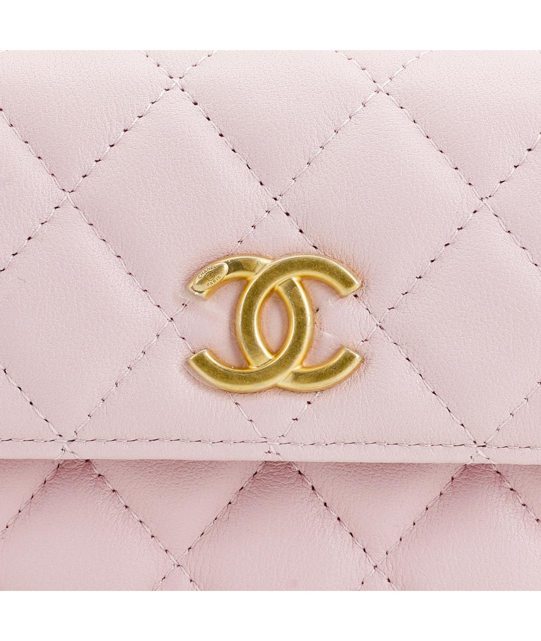 CHANEL Розовый кожаный кардхолдер, фото 5
