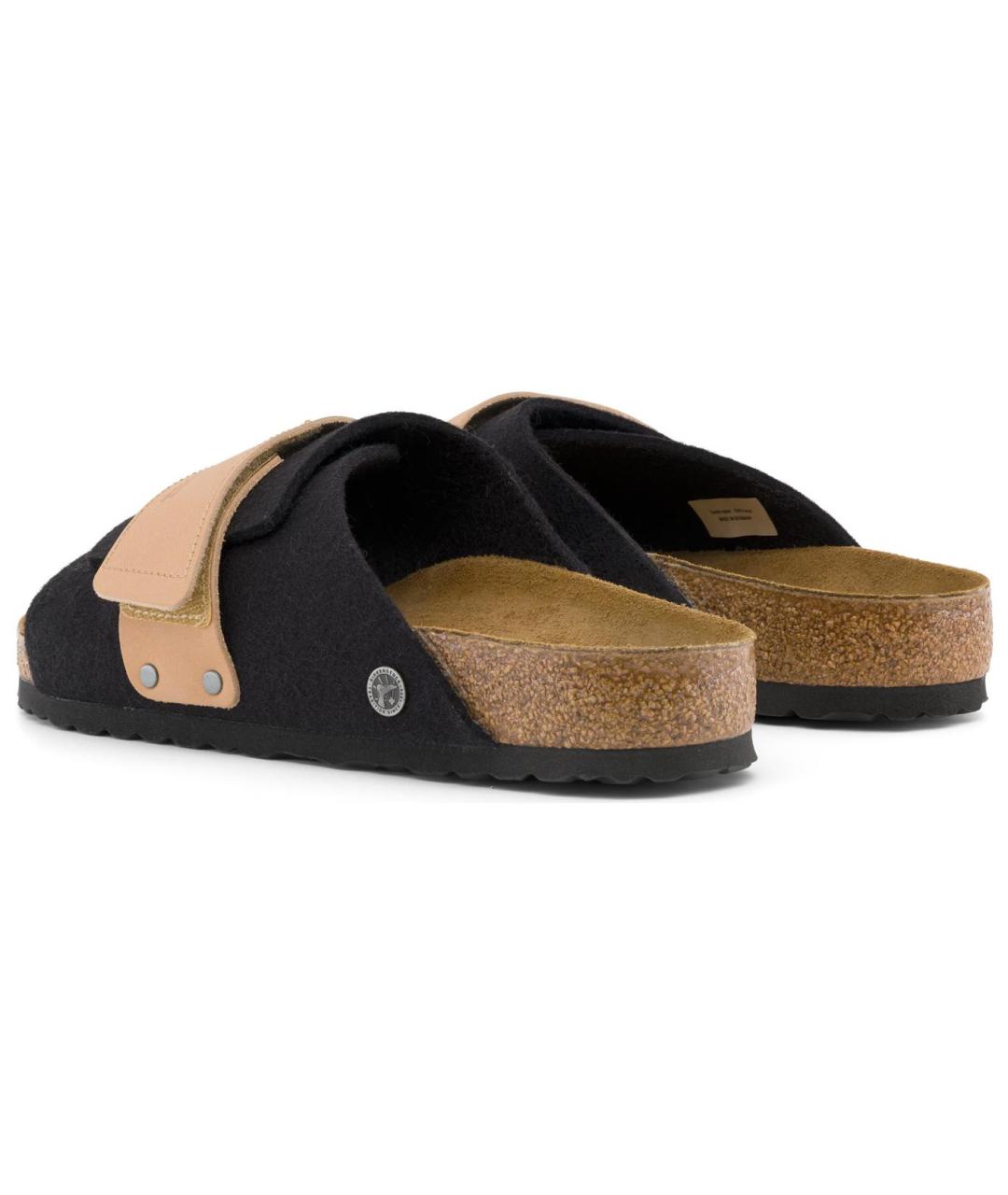 BIRKENSTOCK Черные кожаные шлепанцы, фото 5