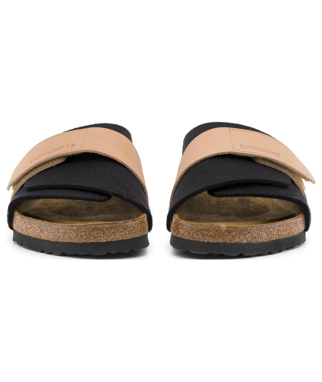 BIRKENSTOCK Черные кожаные шлепанцы, фото 3