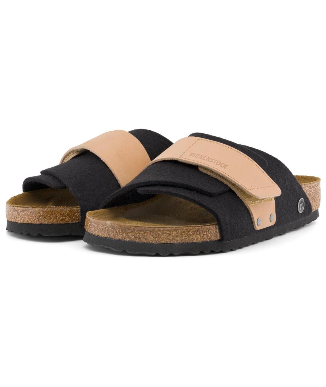 BIRKENSTOCK Черные кожаные шлепанцы, фото 4