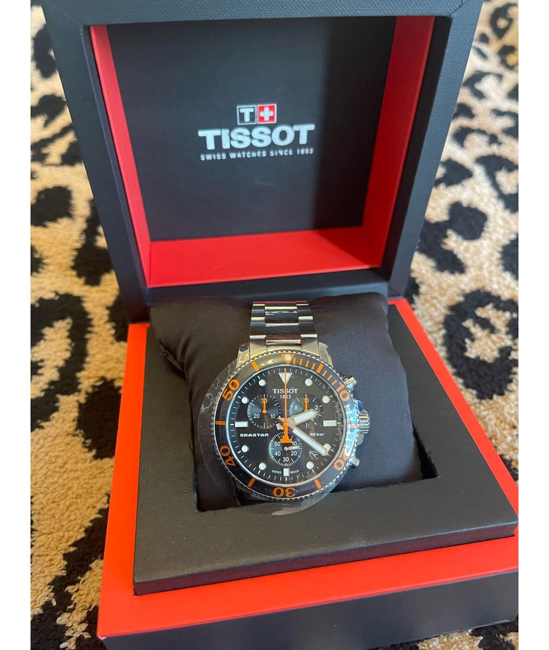 TISSOT Оранжевые стальные часы, фото 2