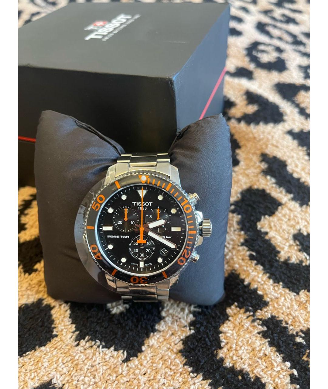 TISSOT Оранжевые стальные часы, фото 4