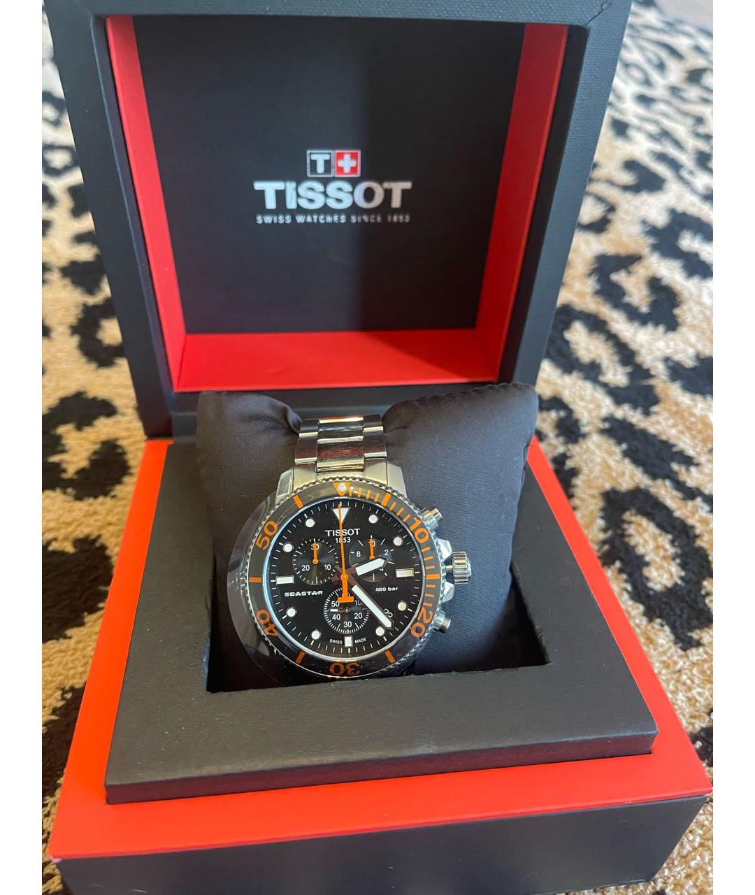 TISSOT Оранжевые стальные часы, фото 7