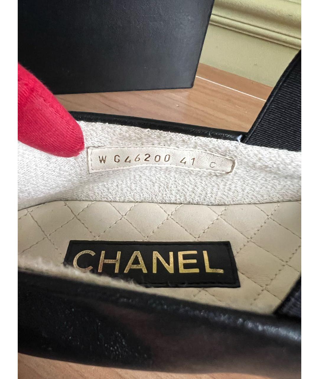 CHANEL Черные кожаные балетки, фото 7