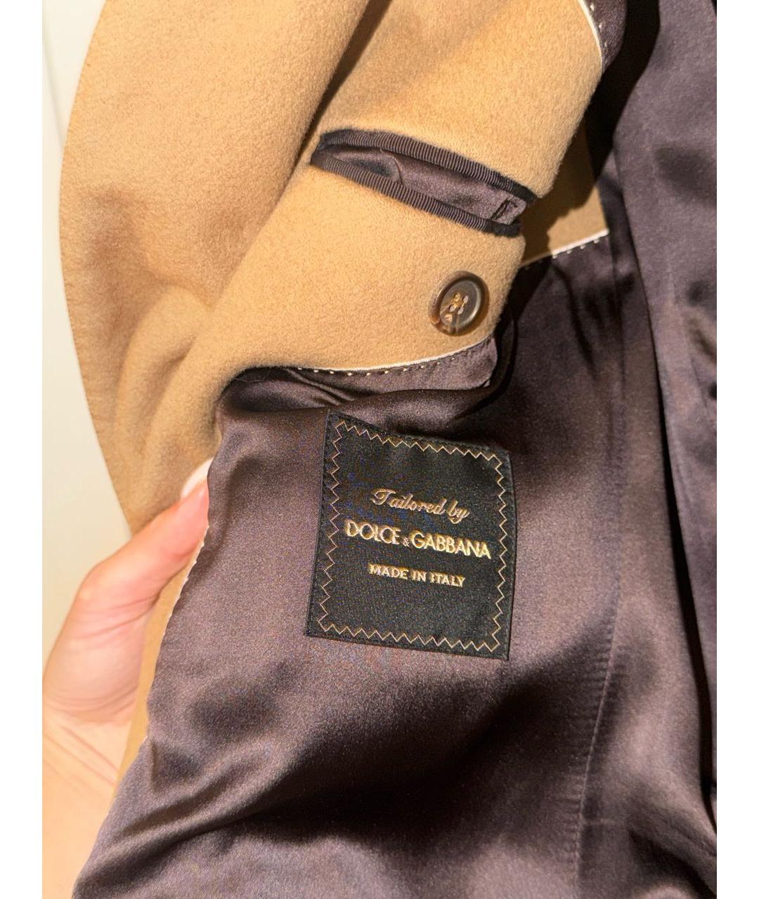 DOLCE&GABBANA Бежевое кожаное пальто, фото 4