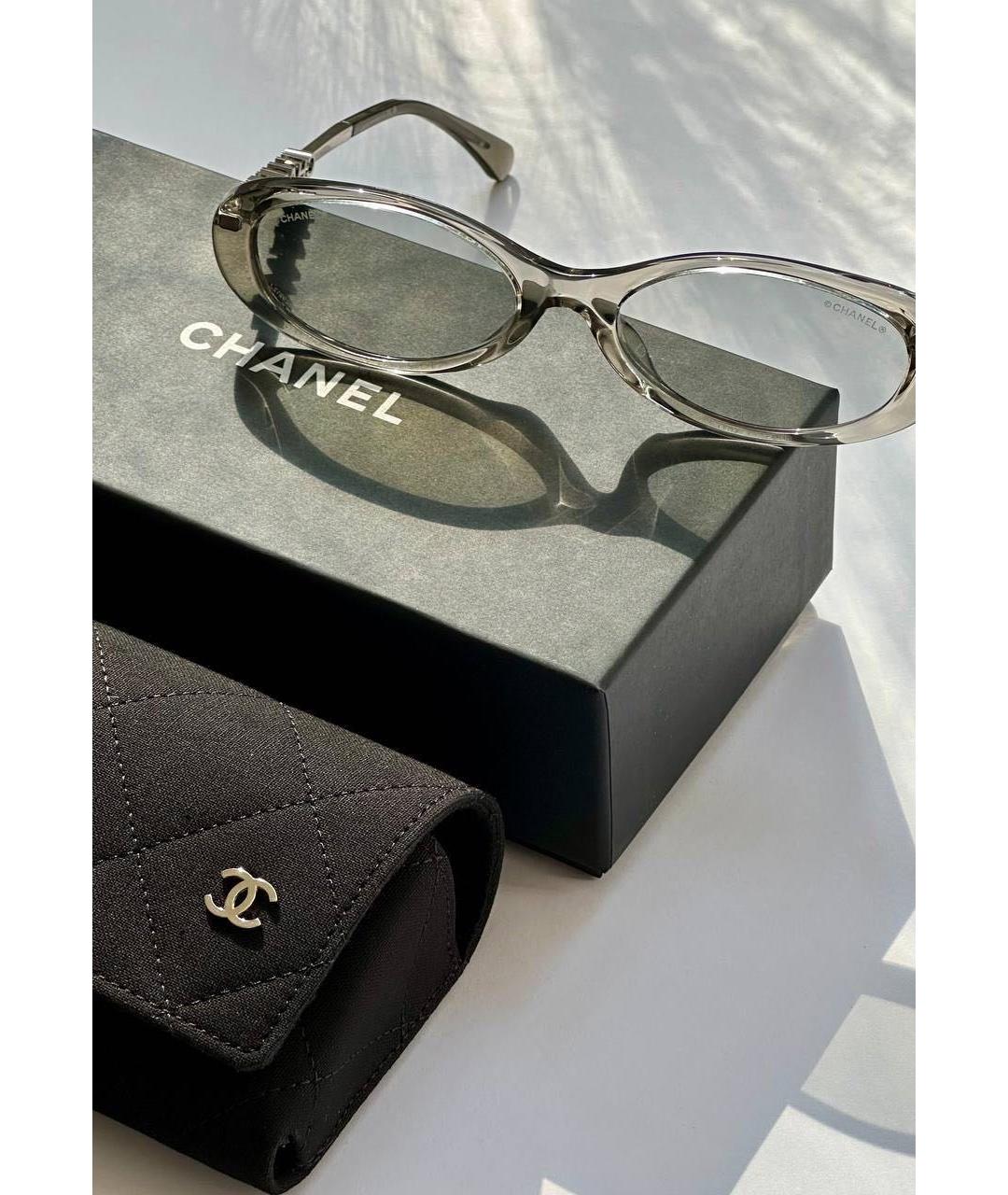 CHANEL Прозрачные пластиковые солнцезащитные очки, фото 3
