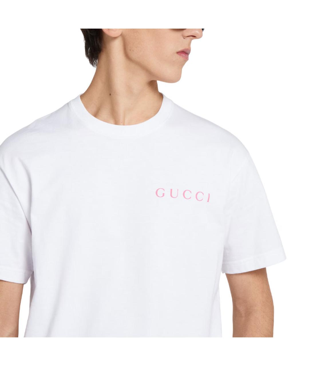 GUCCI Белая хлопковая футболка, фото 5
