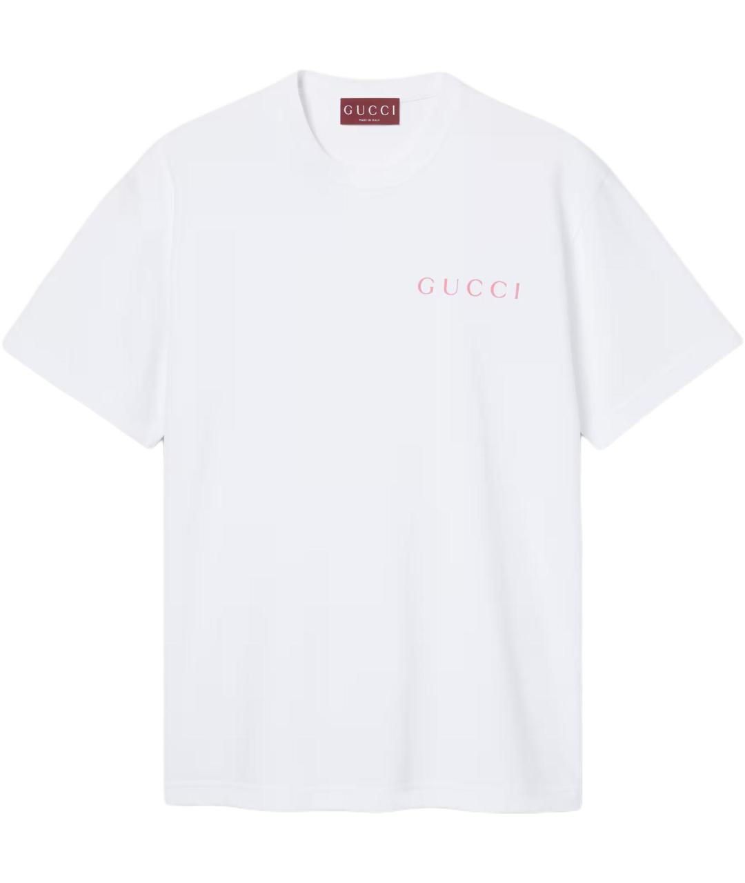 GUCCI Белая хлопковая футболка, фото 1