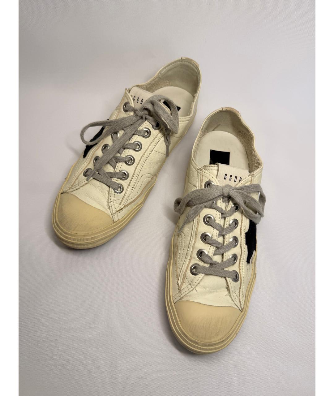 GOLDEN GOOSE Белые кожаные кеды, фото 3
