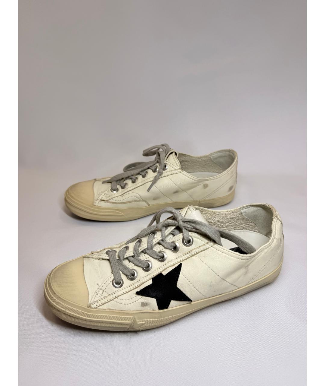 GOLDEN GOOSE Белые кожаные кеды, фото 2