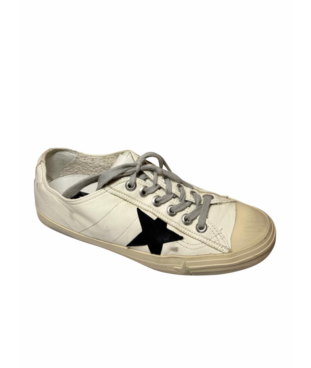 GOLDEN GOOSE Белые кожаные кеды, фото 1