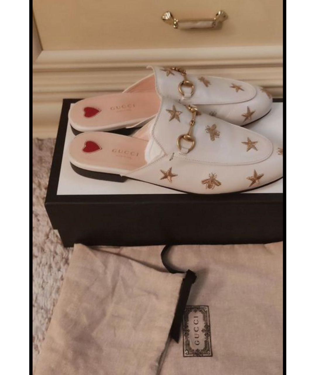 GUCCI Бежевые кожаные мюли, фото 4