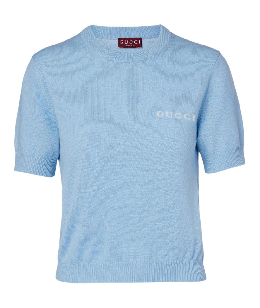 GUCCI Голубой кашемировый джемпер / свитер, фото 1
