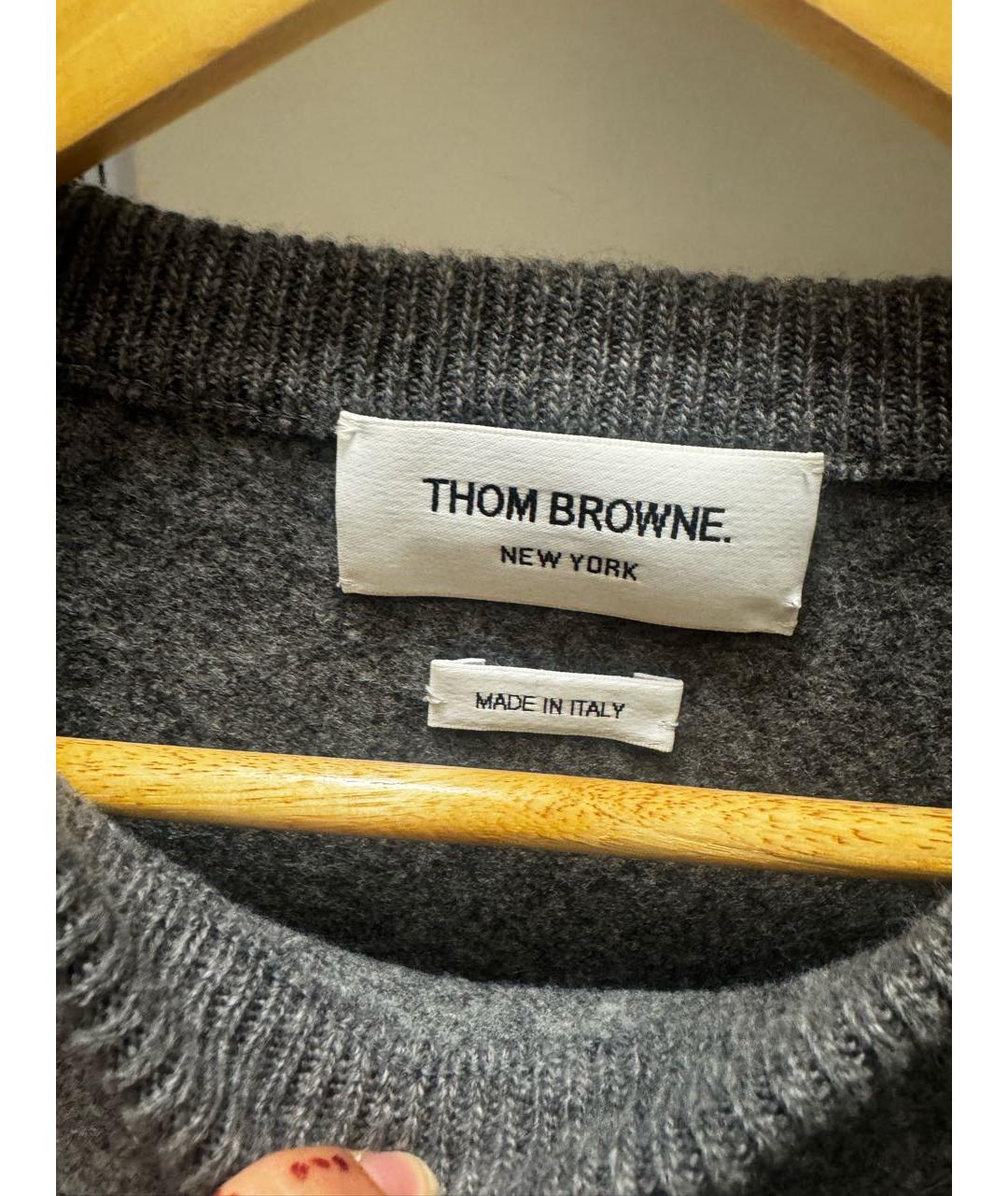 THOM BROWNE Антрацитовое шерстяное повседневное платье, фото 3
