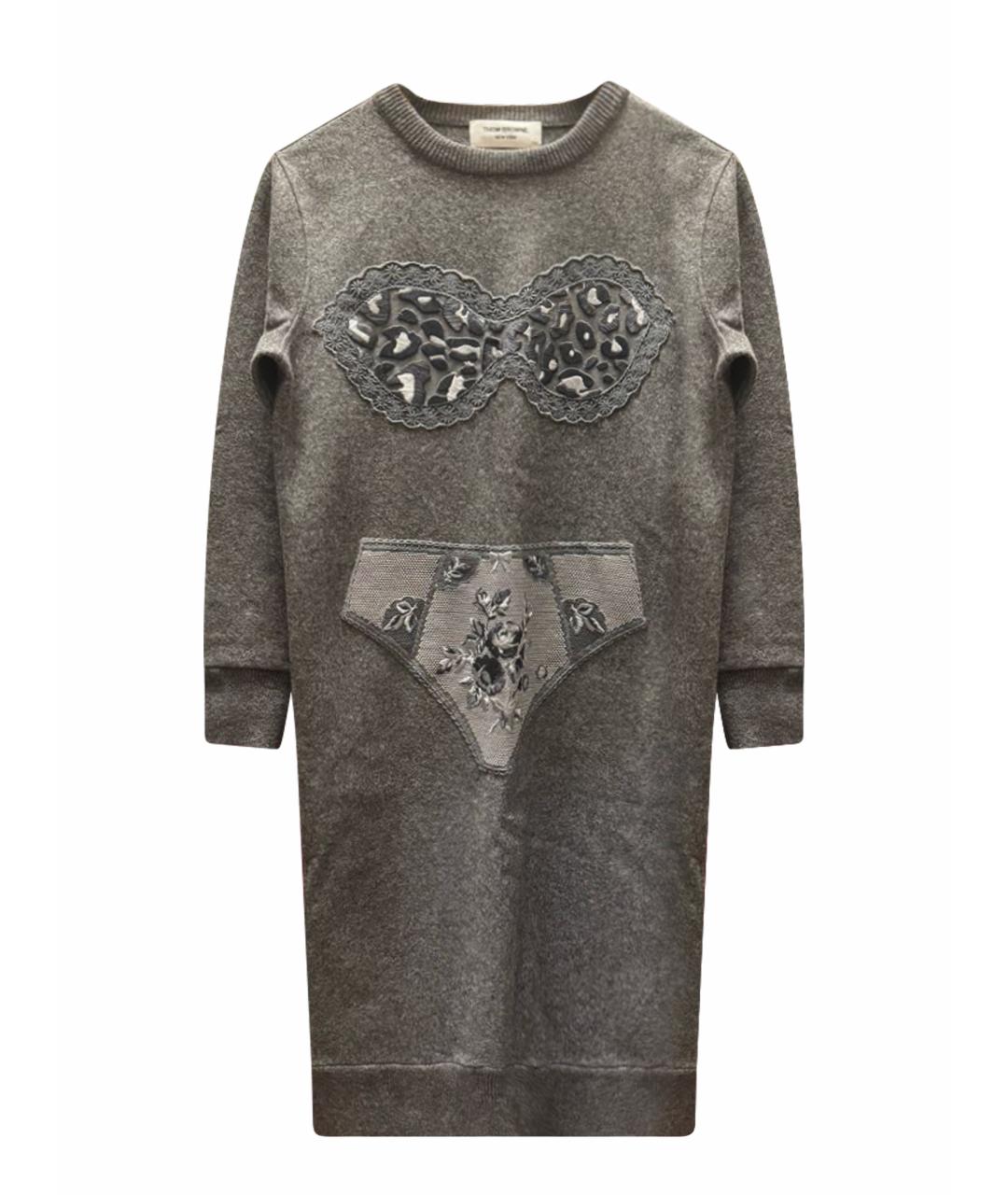 THOM BROWNE Антрацитовое шерстяное повседневное платье, фото 1