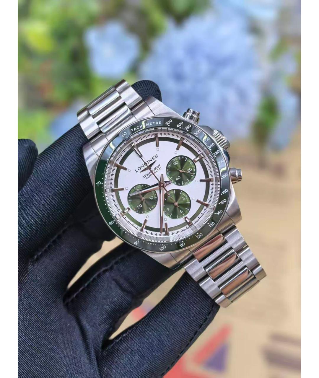 LONGINES Зеленые часы, фото 3