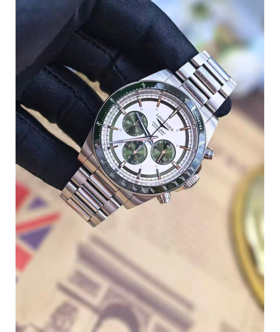 LONGINES Зеленые часы, фото 2