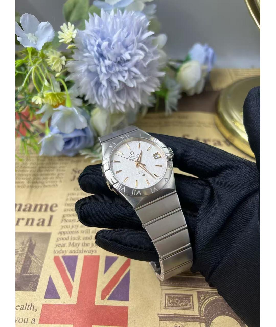 OMEGA Серебряные часы, фото 4
