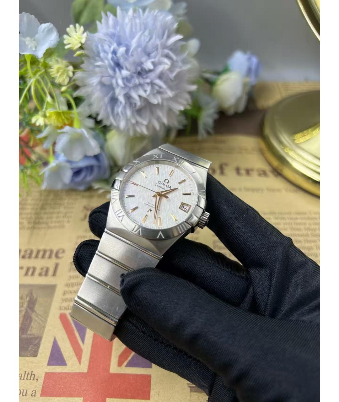 OMEGA Серебряные часы, фото 3