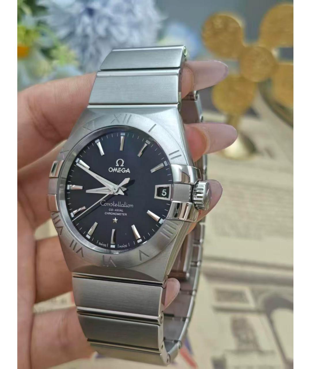 OMEGA Серебряные часы, фото 4