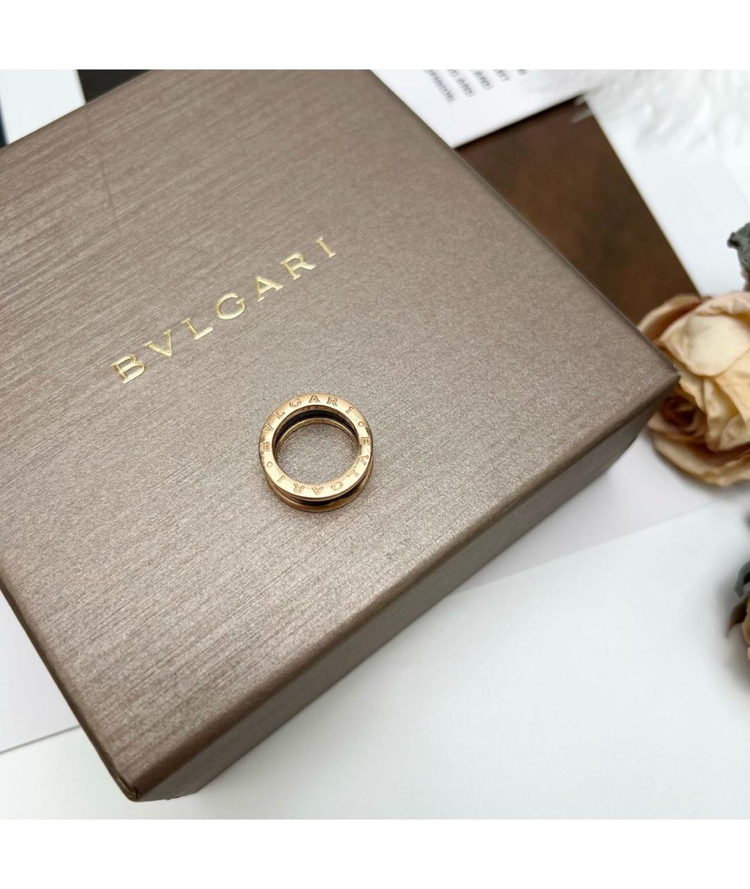 BVLGARI Черное кольцо из розового золота, фото 3